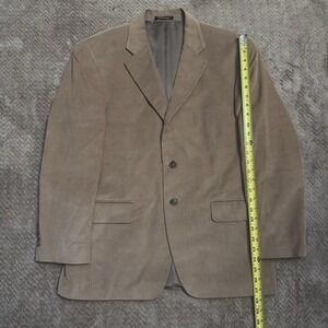 Alfani Blazer Suit Jacket Mens Tan Corduroy Polyester Sport Coat Size Unknown